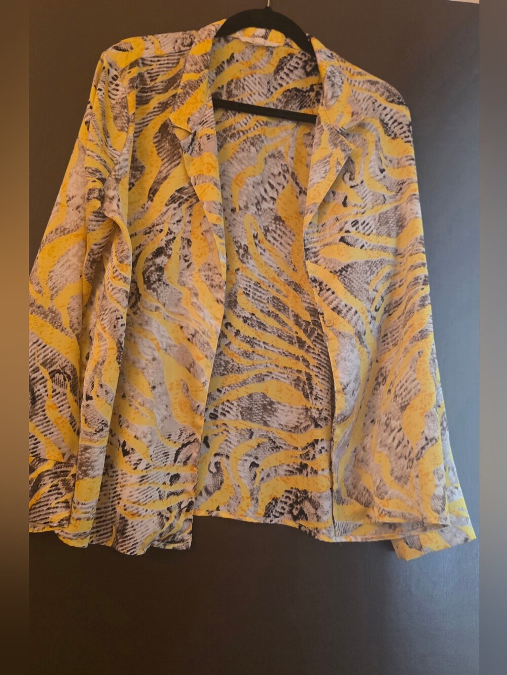 Yellow Printed Ruched Mini Skirt with Drawstring Detail - Picture 6 of 9